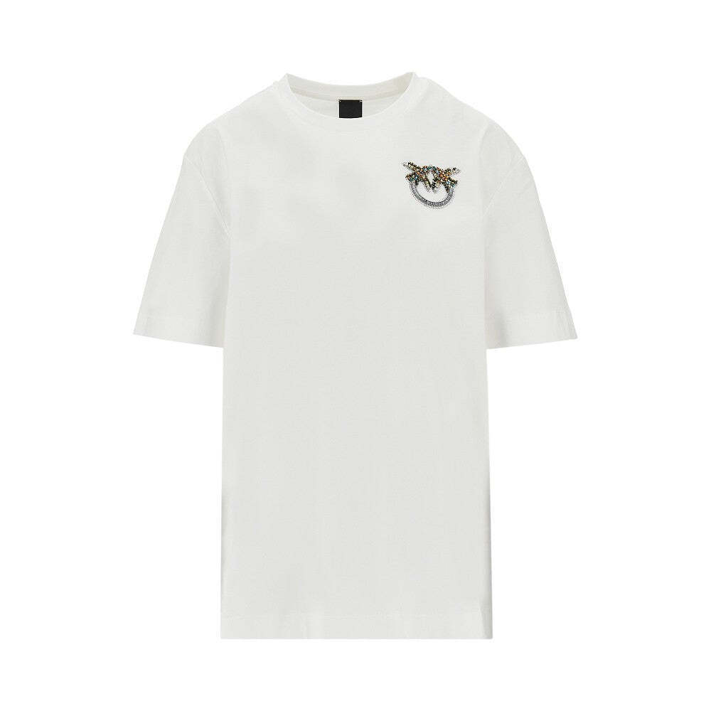 Pinko Jewelled Logo Embroidery T-Shirt